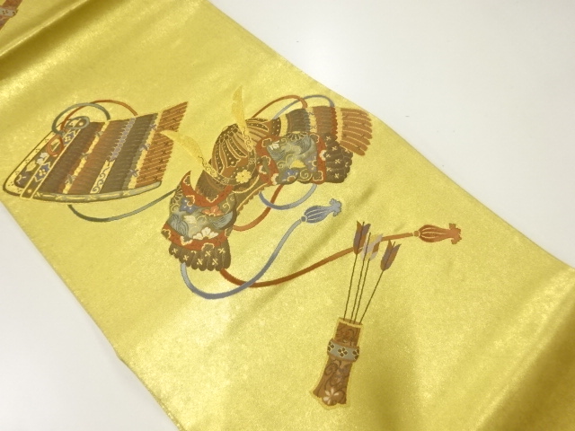 本金箔大唐西域甲冑文様織出し袋帯